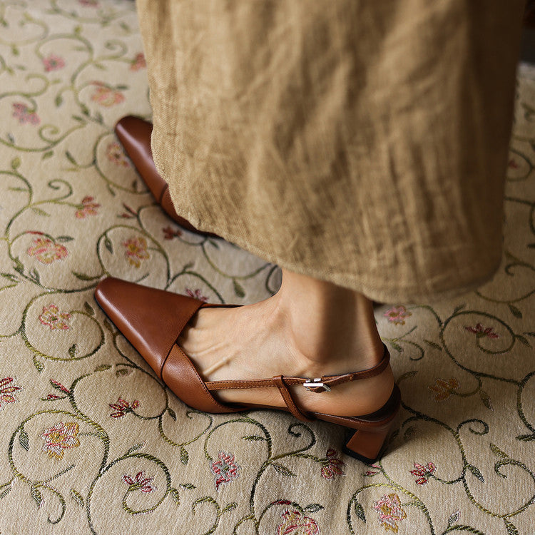 Serelle | Nahkaiset slingback-korot