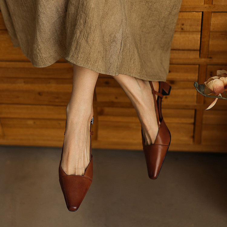 Serelle | Nahkaiset slingback-korot