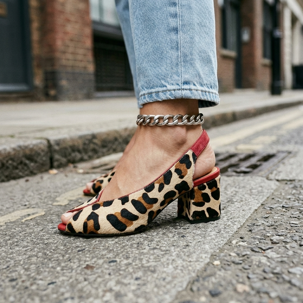 Ruth | Leopardikuviolliset slingback-korot