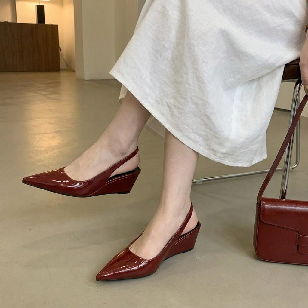 Elena | Tyylikkäät Slingback-kiilakorkokengät