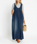 Camilla – Pesty vintage-denim-maksimekko